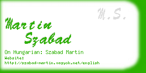 martin szabad business card